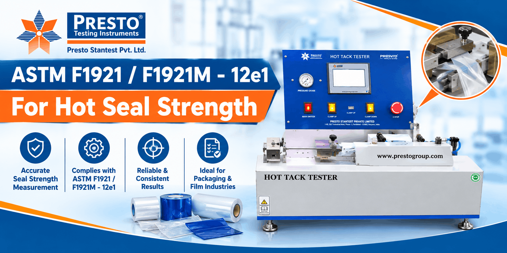 ASTM F1921 / F1921M - 12e1 For Hot Seal Strength